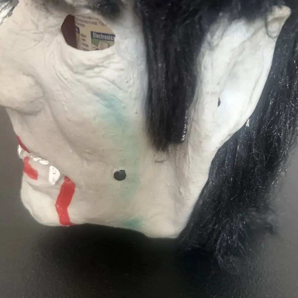 VTG Fun World Dracula vampire ghoul latex lined mask hair Halloween costume